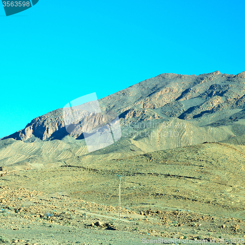 Image of bush  in    valley  morocco     africa the atlas dry mountain  