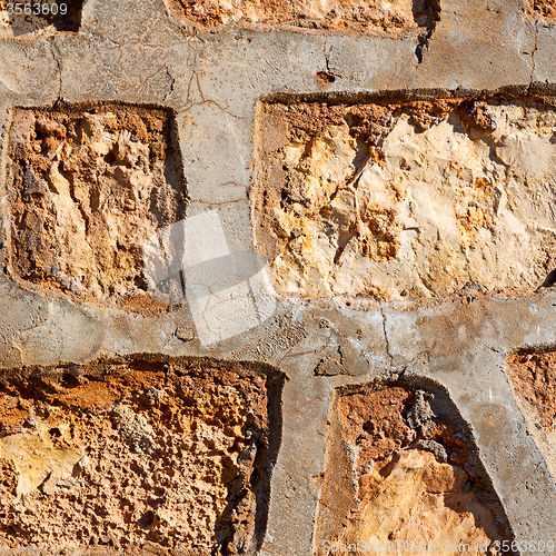 Image of red tile in morocco africa texture abstract wall brick