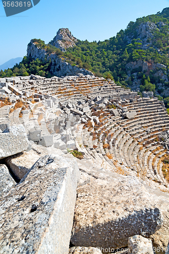 Image of the old   theatre in  antalya turkey ruins