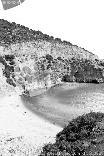 Image of asia in thurkey antalya lycia way water rocks and sky near the n