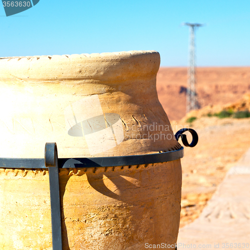 Image of potted  in   valley  morocco  africa the atlas dry mountain util