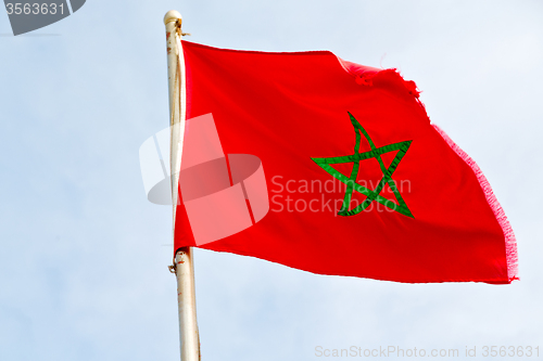 Image of tunisia  waving flag in the blue sky  