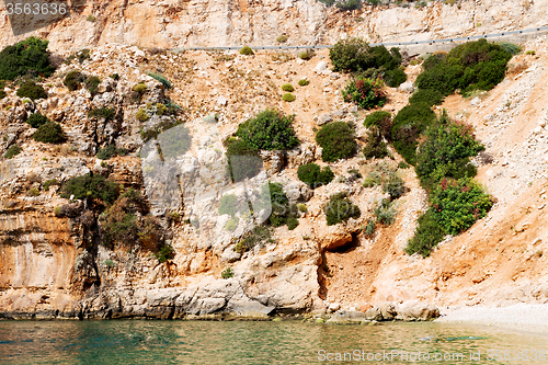 Image of asia in thurkey antalya  water rocks and  