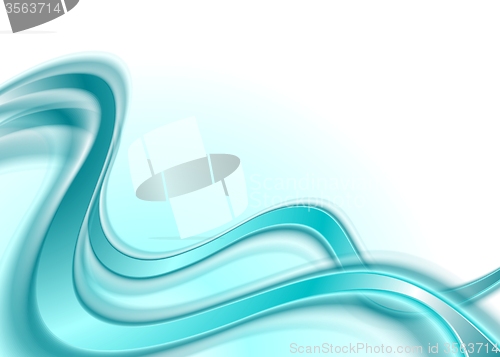 Image of Bright blue waves abstract vector background