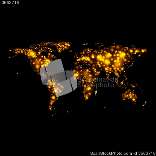 Image of Bright glowing vector map on night