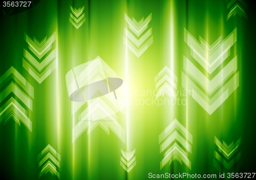 Image of Green neon light with tech arrows