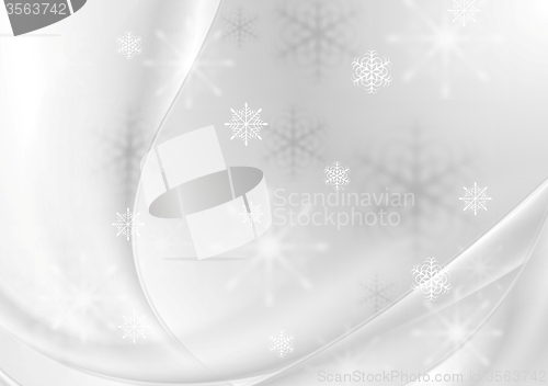 Image of Abstract grey pearl wavy Christmas background