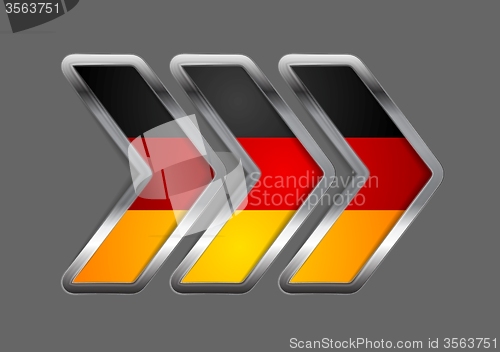 Image of Abstract vector metallic arrow. German colors