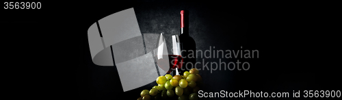 Image of Composition with wine on black