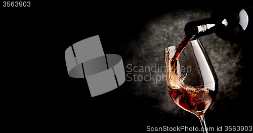 Image of Pouring wine on black