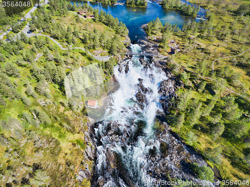 Image of Likholefossen waterfall from above