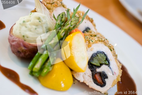 Image of Breaded Chicken and Asparagus