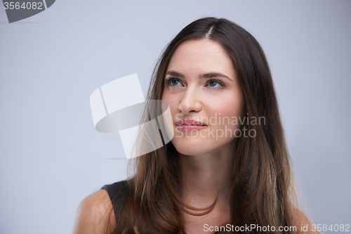 Image of portrait of young woman isolated