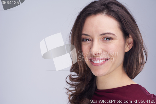 Image of portrait of young woman isolated