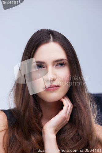 Image of portrait of young woman isolated