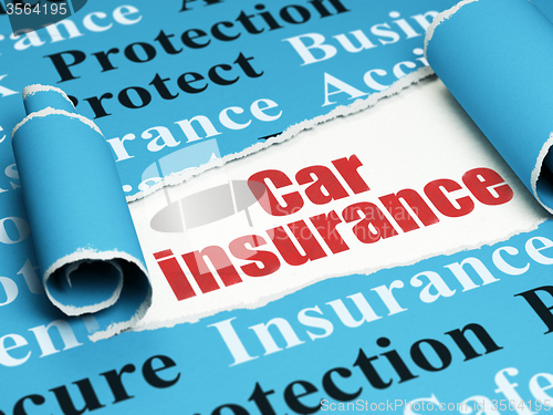 Image of Insurance concept: red text Car Insurance under the piece of  torn paper