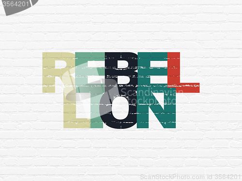 Image of Political concept: Rebellion on wall background