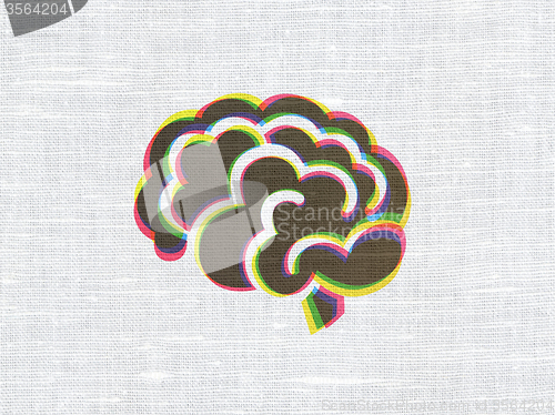 Image of Science concept: Brain on fabric texture background