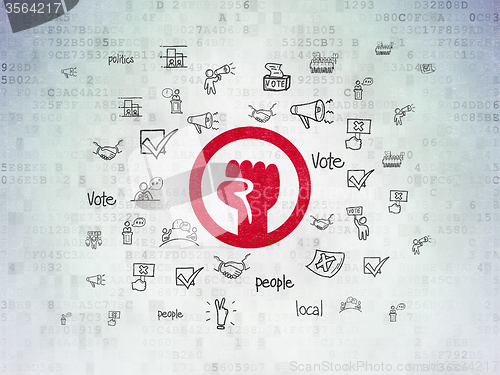 Image of Political concept: Uprising on Digital Paper background