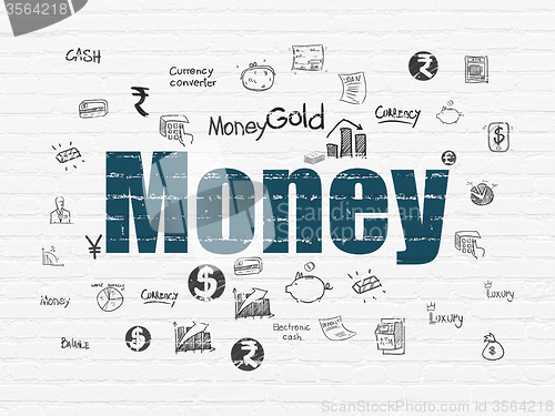 Image of Currency concept: Money on wall background