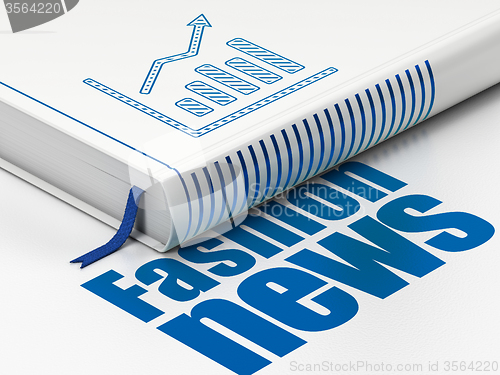 Image of News concept: book Growth Graph, Fashion News on white background