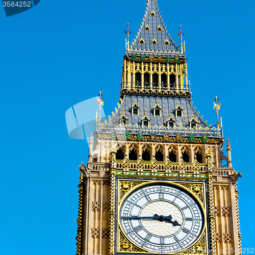 Image of london big ben and historical old construction england  aged cit