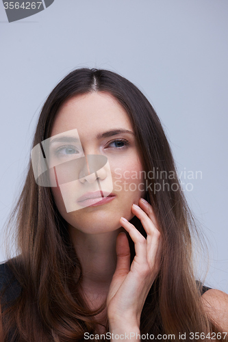 Image of portrait of young woman isolated