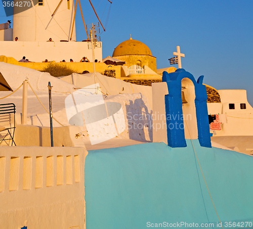 Image of old mill in santorini greece europe  and the sky sunrise