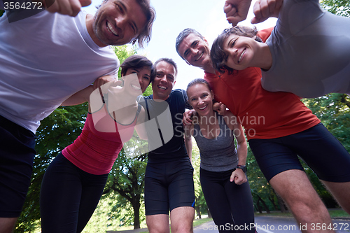 Image of jogging people group have fun