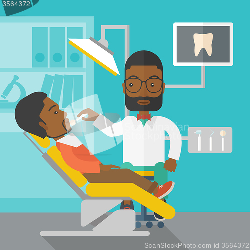 Image of Patient and dentist.