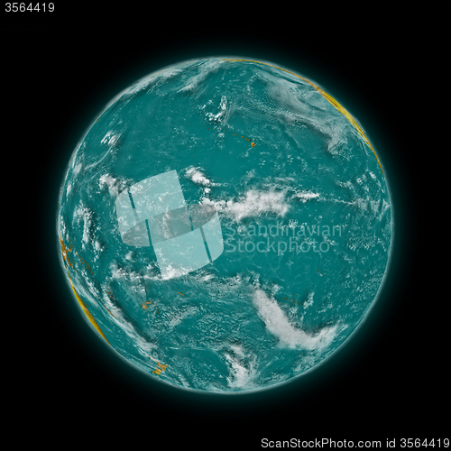 Image of Pacific Ocean on planet Earth