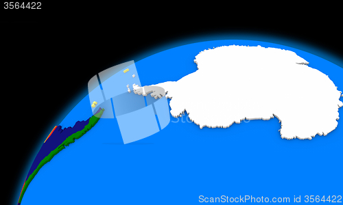 Image of Antarctica on planet Earth political map