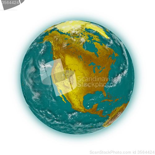 Image of North America on planet Earth