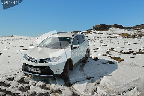 Image of Toyota RAV4 on terrain