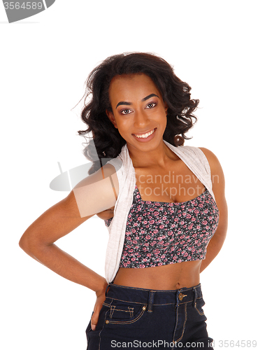 Image of African american woman standing portrait..
