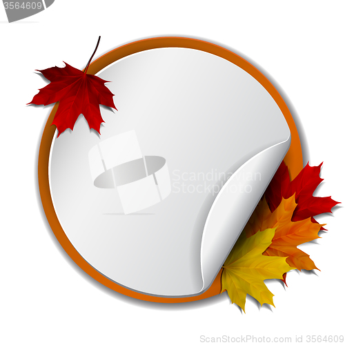 Image of Round banner with autumn leaves