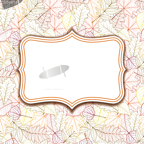 Image of Frame labels on background with autumn leaves.
