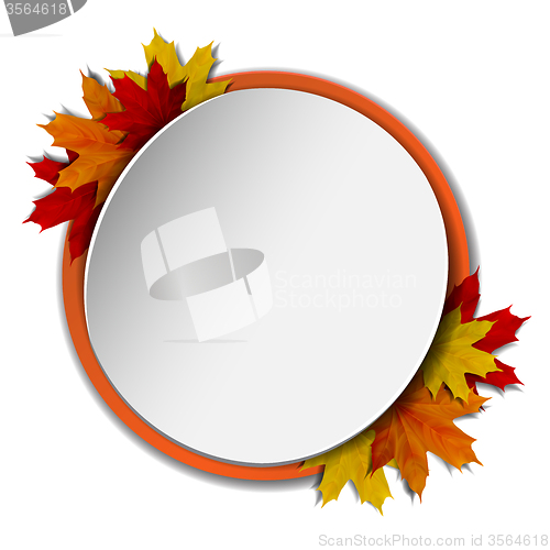 Image of Round banner with autumn leaves