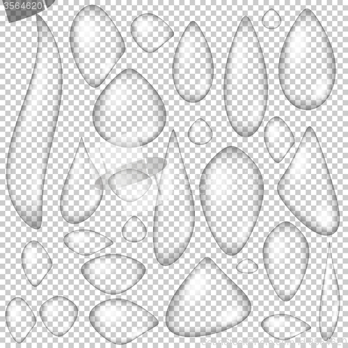 Image of Set of Transparent Water Drops