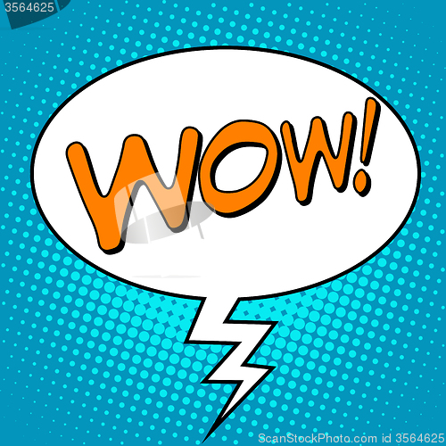 Image of Wow comic bubble word