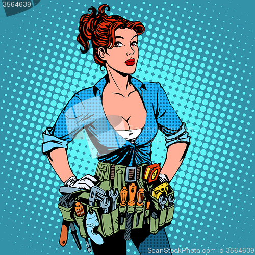 Image of woman working repairman electrician