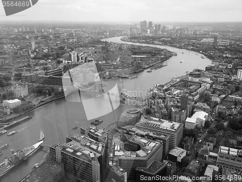 Image of Black and white Aerial view of London