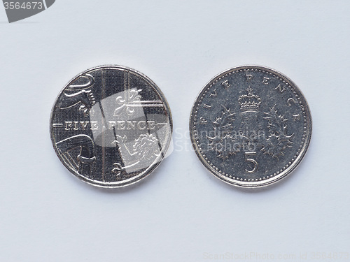 Image of UK 5 pence coin