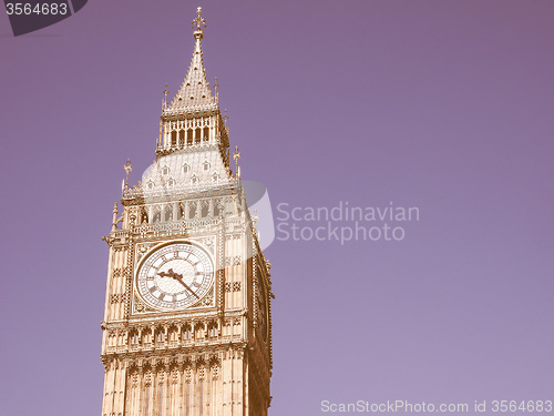 Image of Retro looking Big Ben in London
