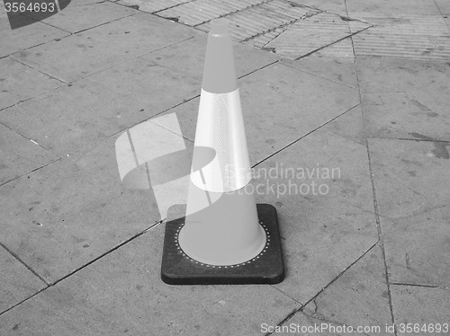 Image of Black and white Traffic cone