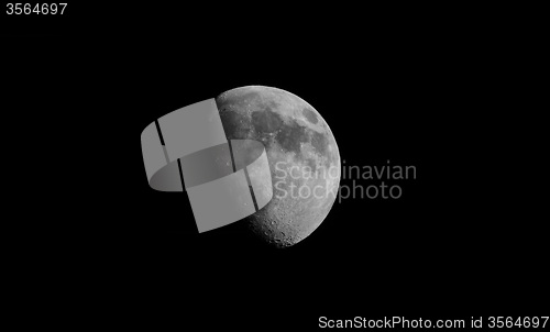 Image of Black and white Gibbous moon