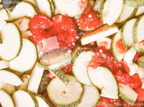 Image of Retro looking Zucchini with tomato