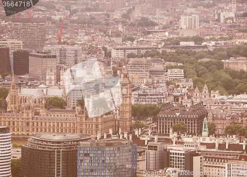 Image of Retro looking Aerial view of London