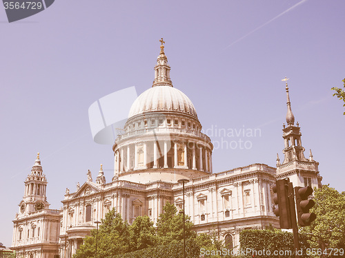 Image of Retro looking St Paul Cathedral in London