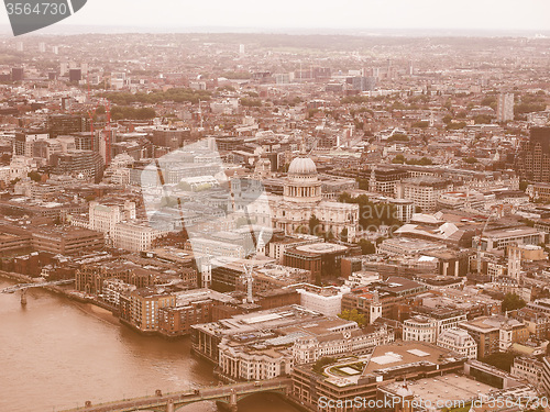 Image of Retro looking Aerial view of London